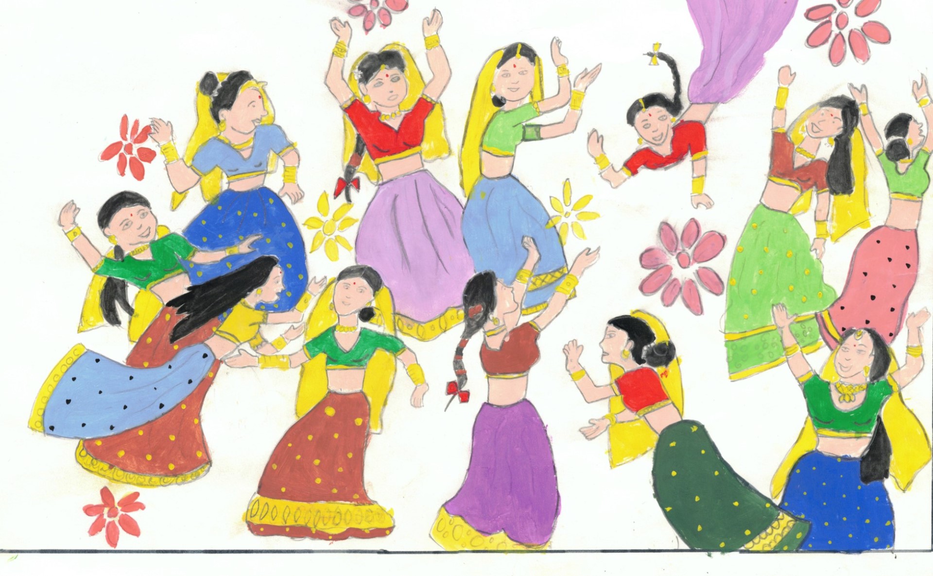 Nachiket reader's drawing of women dancing